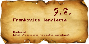 Frankovits Henrietta névjegykártya