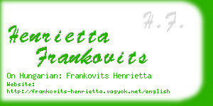 henrietta frankovits business card